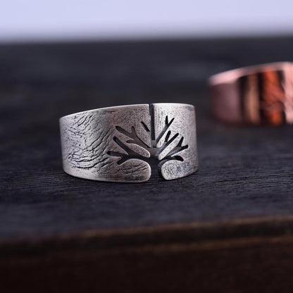 Titanium Steel Life Tree Ring