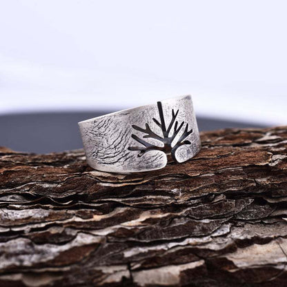 Titanium Steel Life Tree Ring