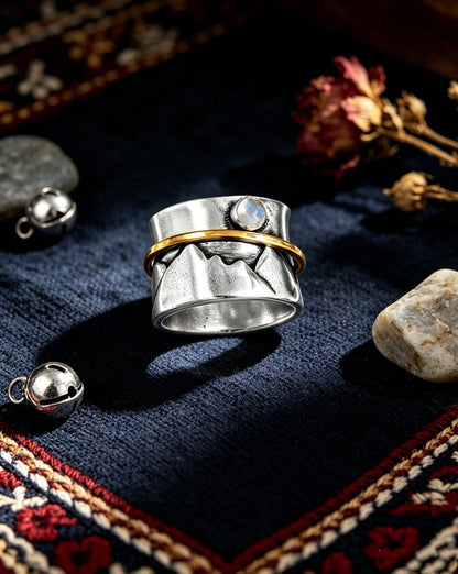 Valley Golden Circle Moonstone Ring