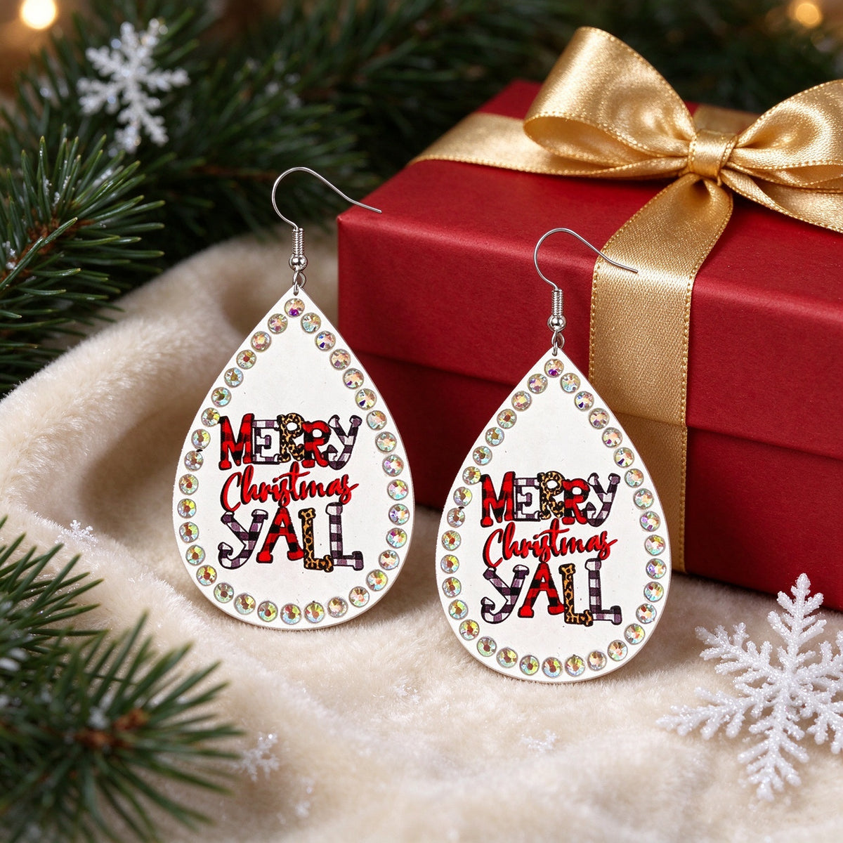 MERRY CHRISTMAS YELL Exaggerated Droplet Earrings