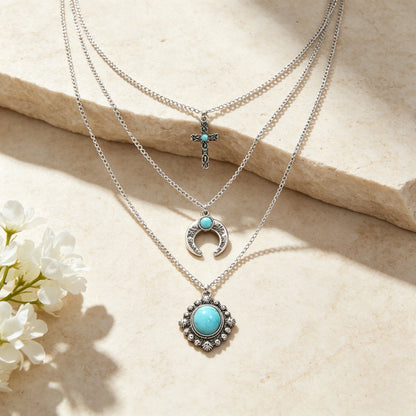 Waterdrop Turquoise Multi-layer Necklace