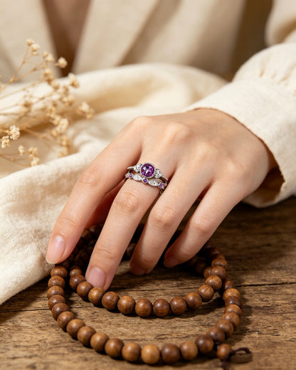 Two-piece Emerald Ring Set