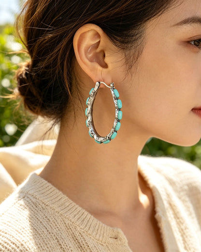 U-Shaped Turquoise Earrings