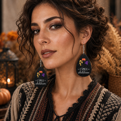 Classic Droplet-shaped Wooden Earrings