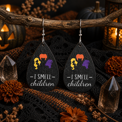 Classic Droplet-shaped Wooden Earrings