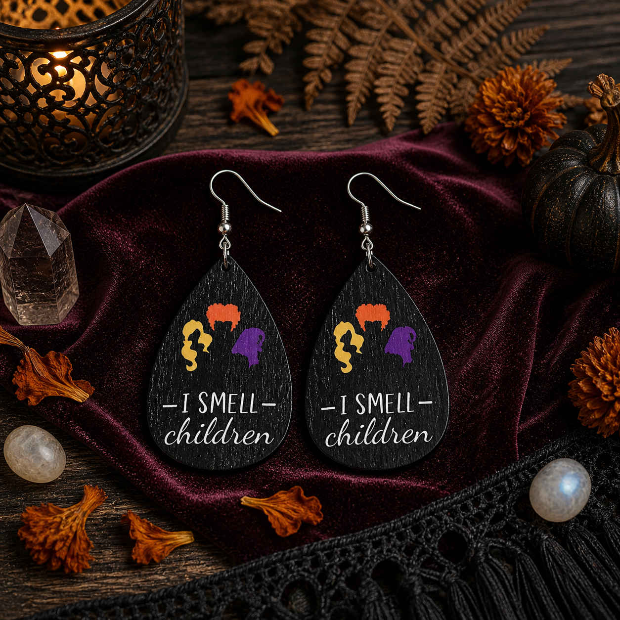 Classic Droplet-shaped Wooden Earrings