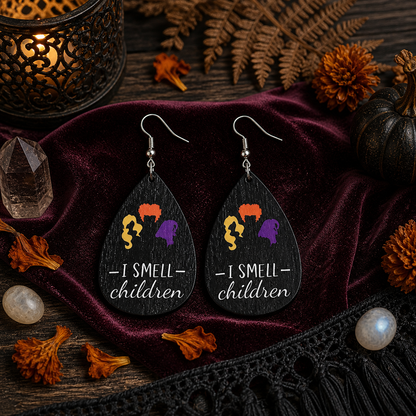 Classic Droplet-shaped Wooden Earrings
