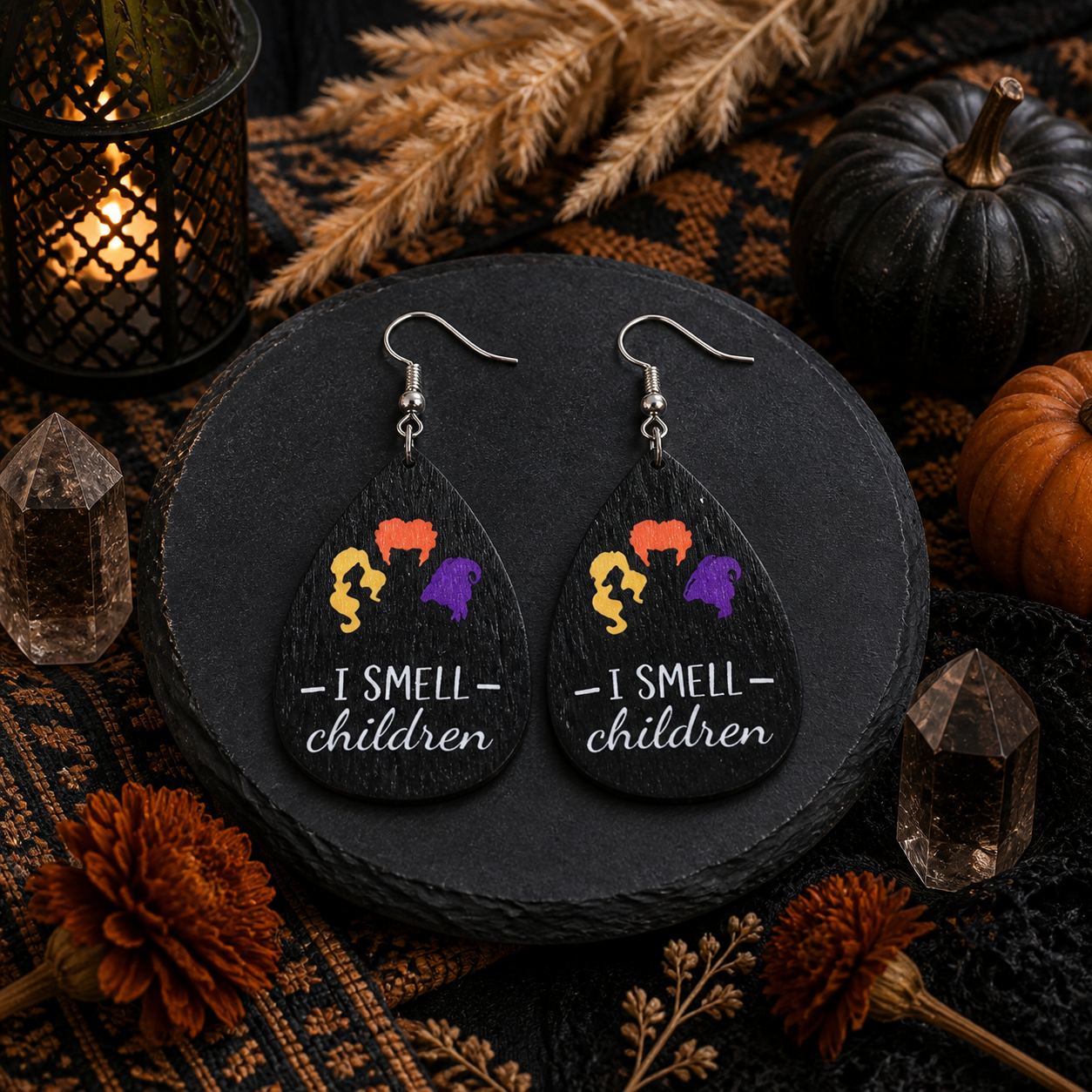 Classic Droplet-shaped Wooden Earrings