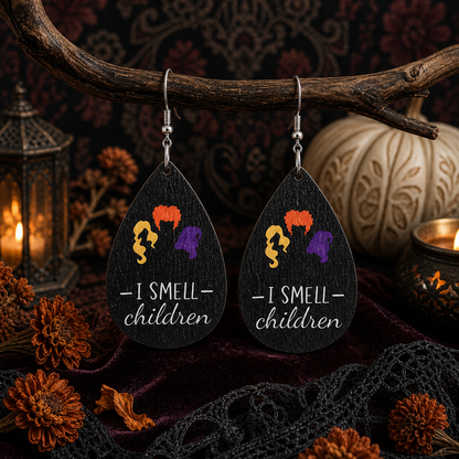 Classic Droplet-shaped Wooden Earrings