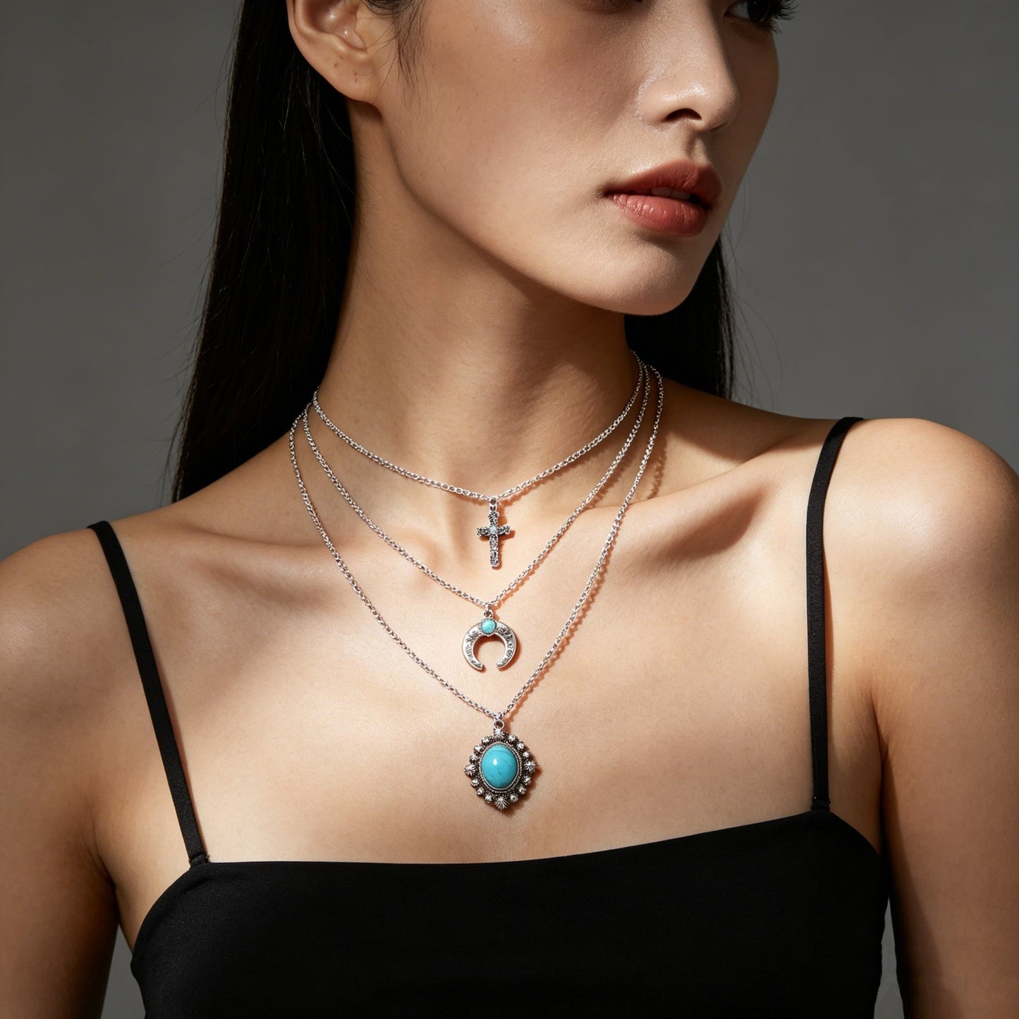 Waterdrop Turquoise Multi-layer Necklace