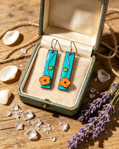 Floral Oil Painting Earrings