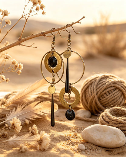 Personalized Geometric Circle Earrings