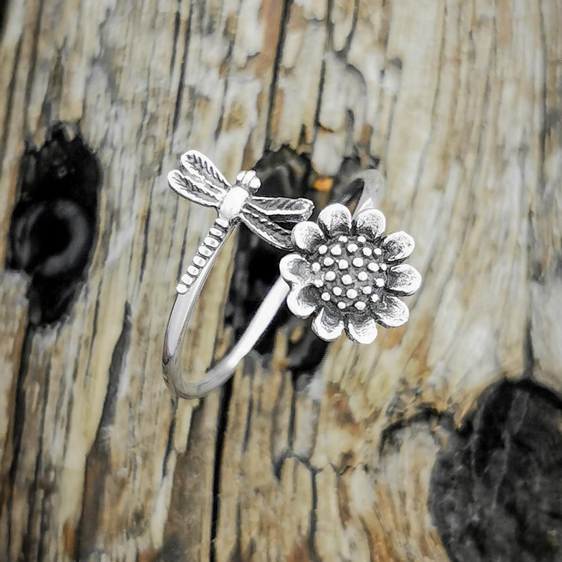 Sunflower Little Dragonfly Ring