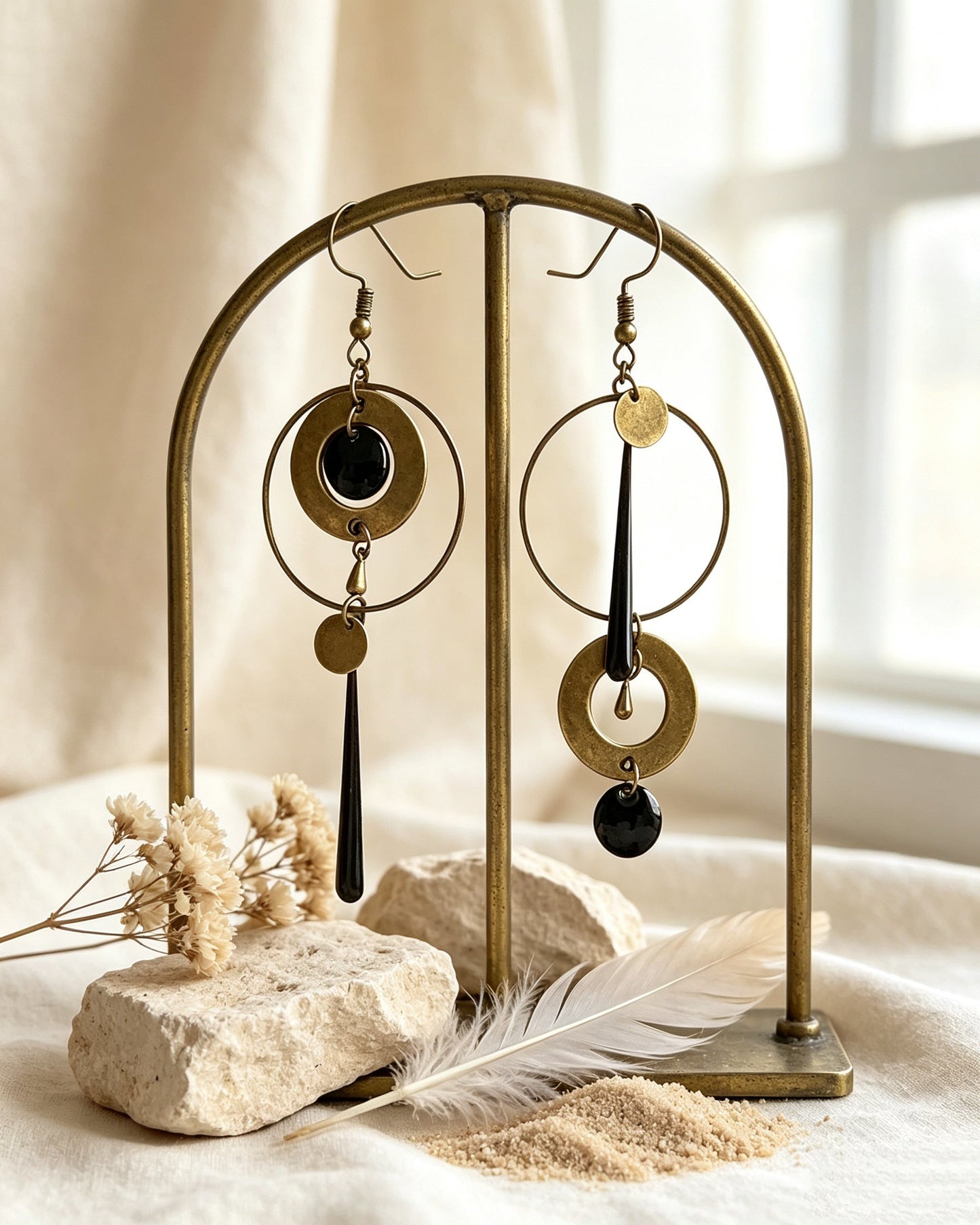 Personalized Geometric Circle Earrings
