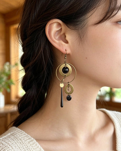 Personalized Geometric Circle Earrings