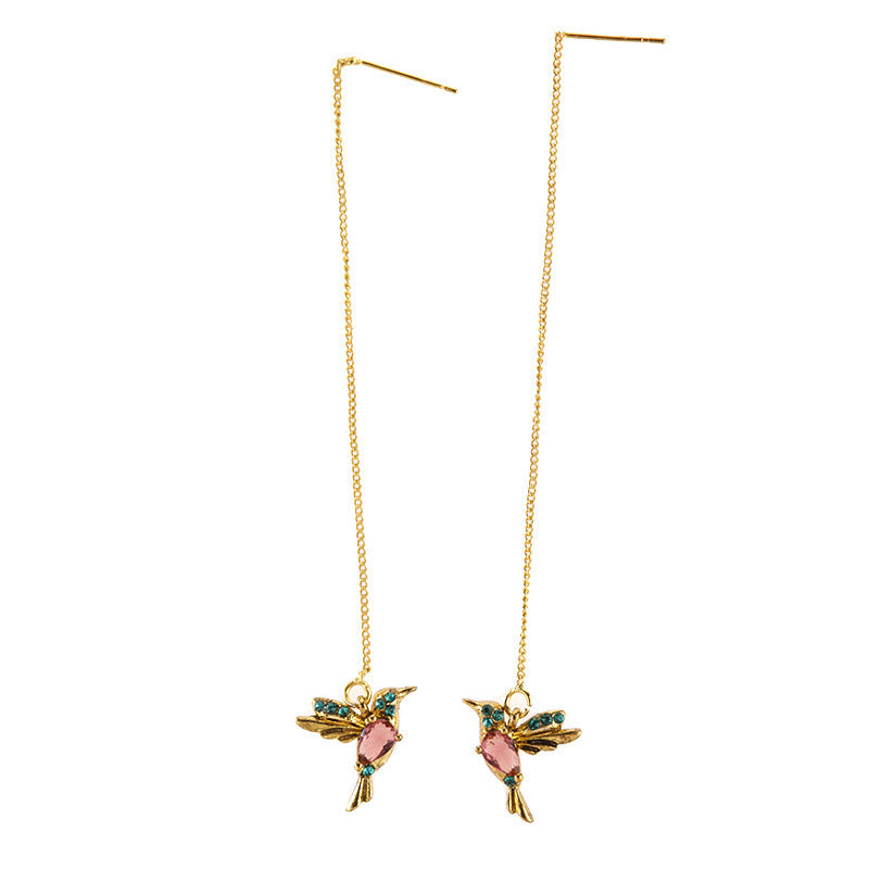 Red Bird-Shaped Earrings
