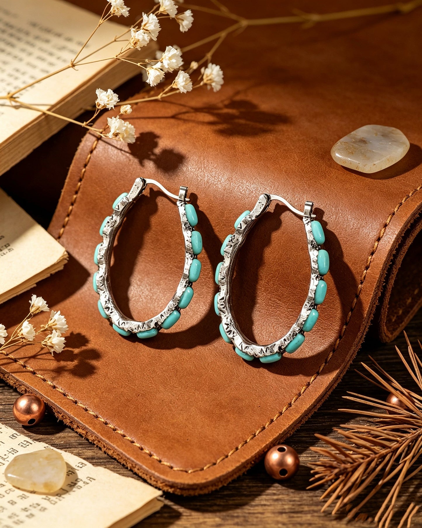 U-Shaped Turquoise Earrings