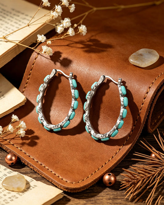 U-Shaped Turquoise Earrings