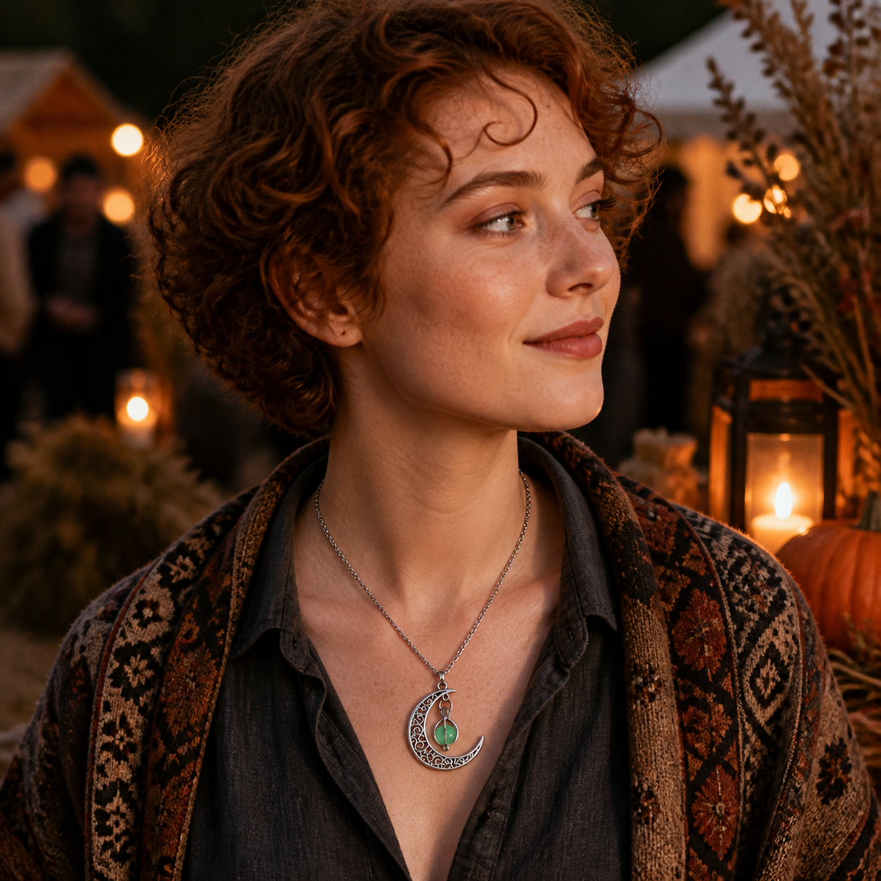 4-color Luminous Pearl Moon Pumpkin Necklace