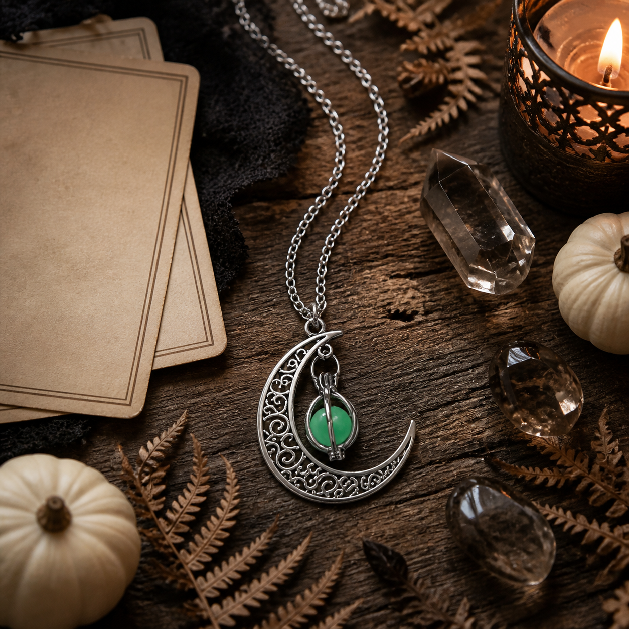 4-color Luminous Pearl Moon Pumpkin Necklace