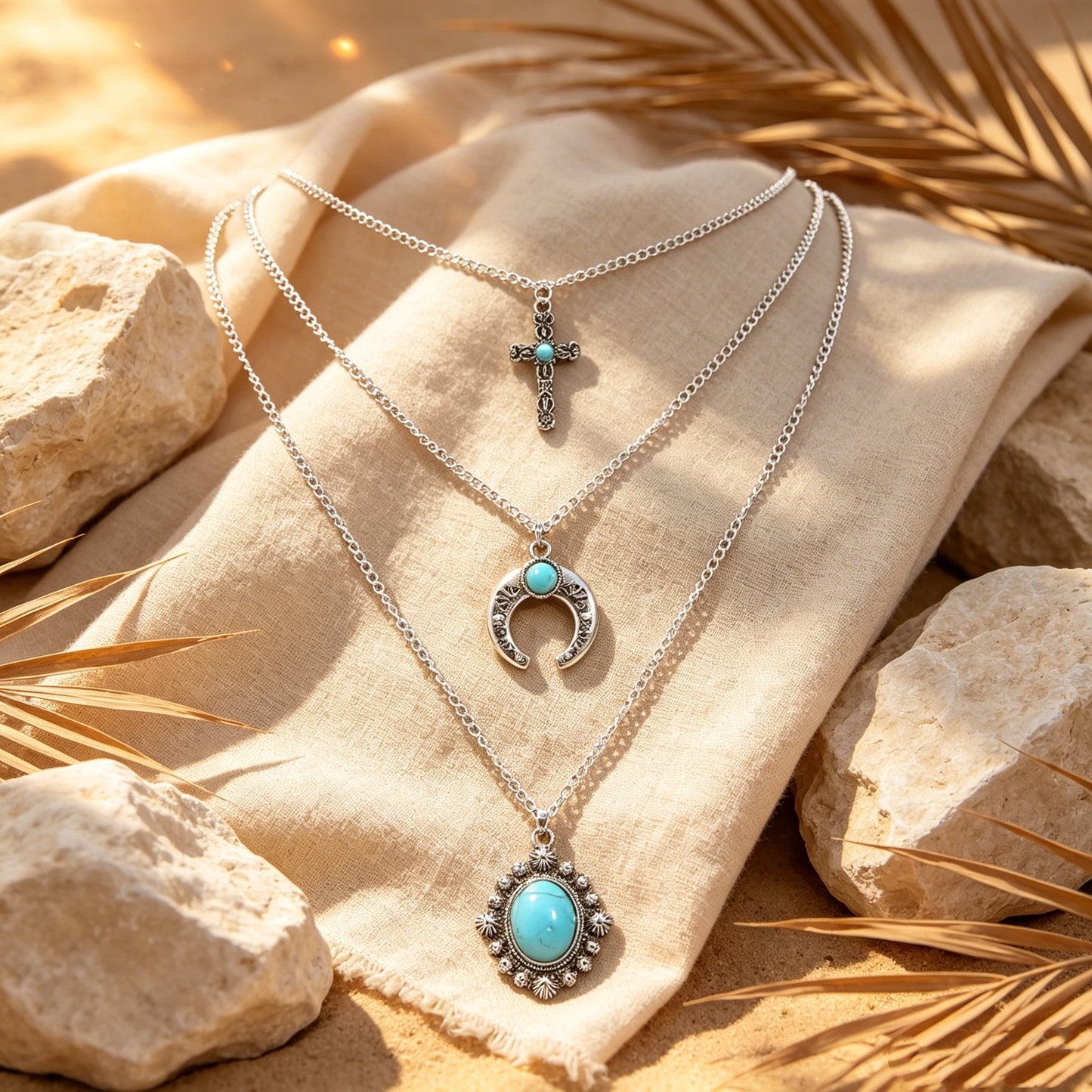 Waterdrop Turquoise Multi-layer Necklace