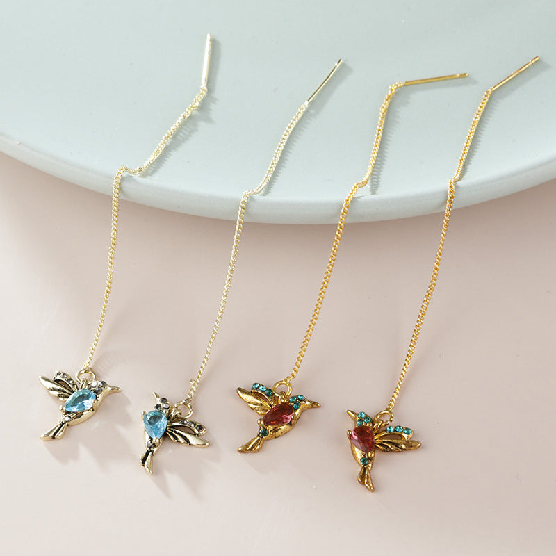 Red Bird-Shaped Earrings