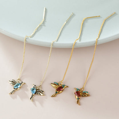 Red Bird-Shaped Earrings
