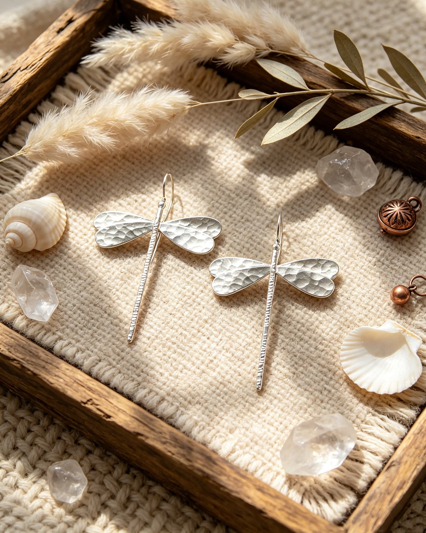 Spherical Dragonfly Long Earrings