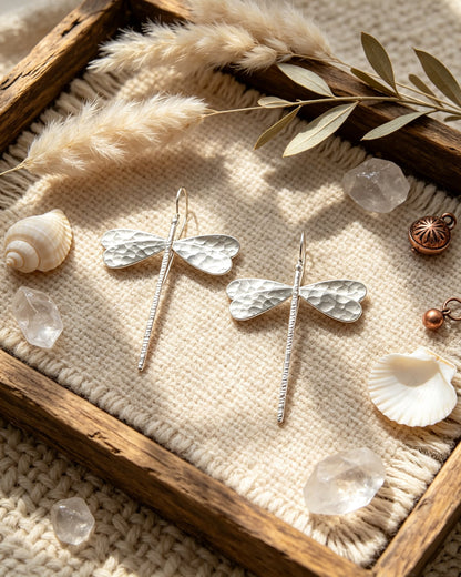 Spherical Dragonfly Long Earrings