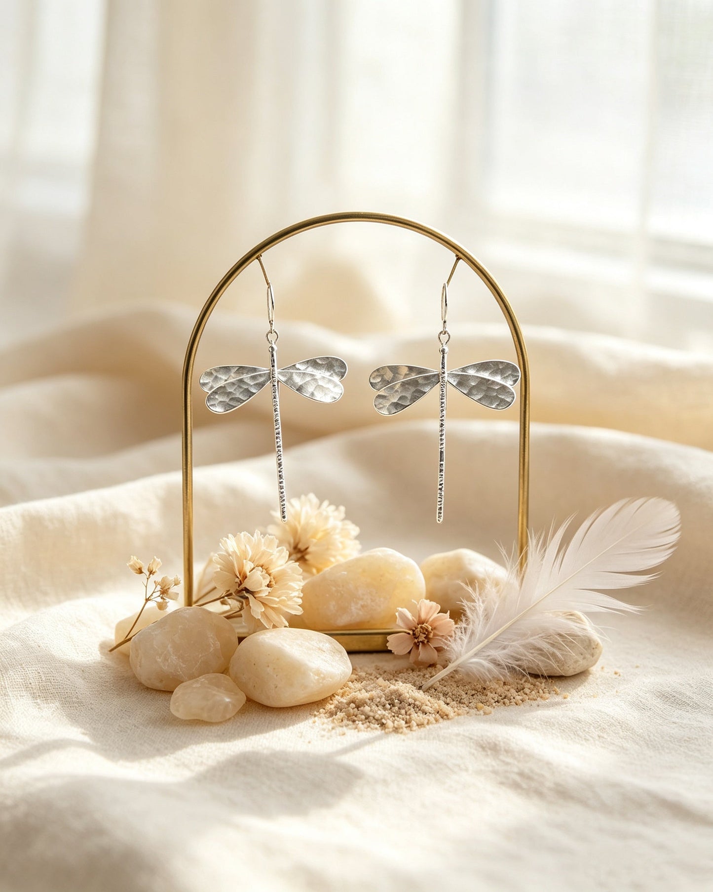 Spherical Dragonfly Long Earrings