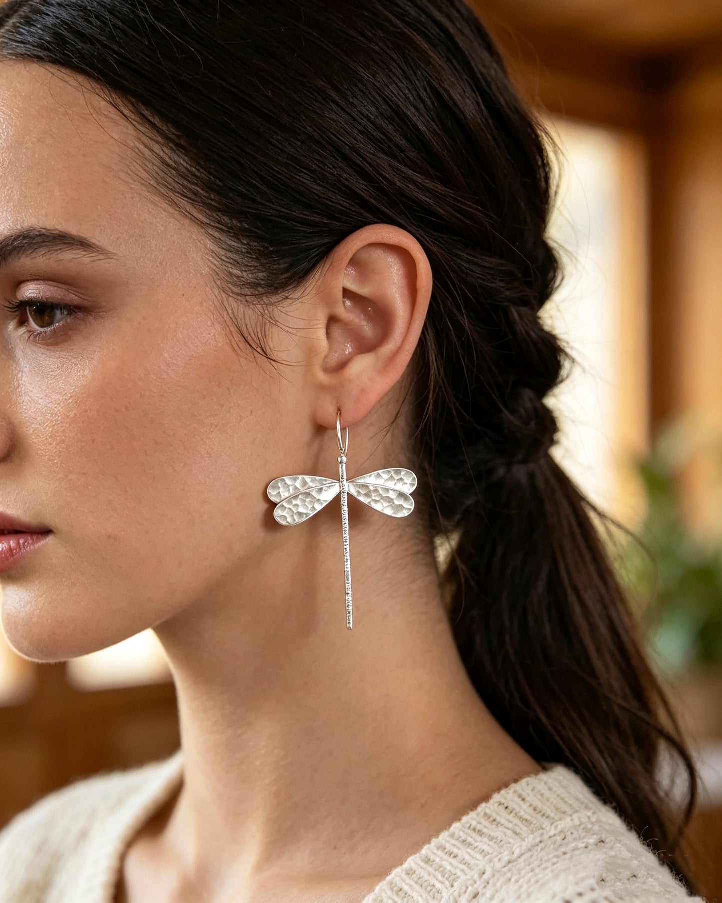 Spherical Dragonfly Long Earrings