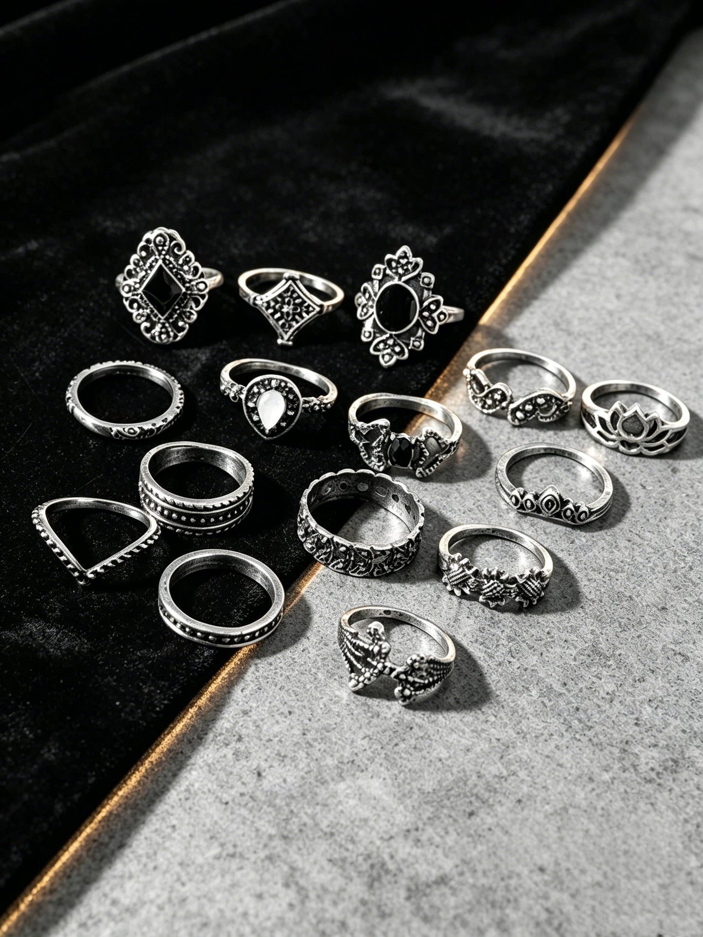 Retro Joint Ring Set
