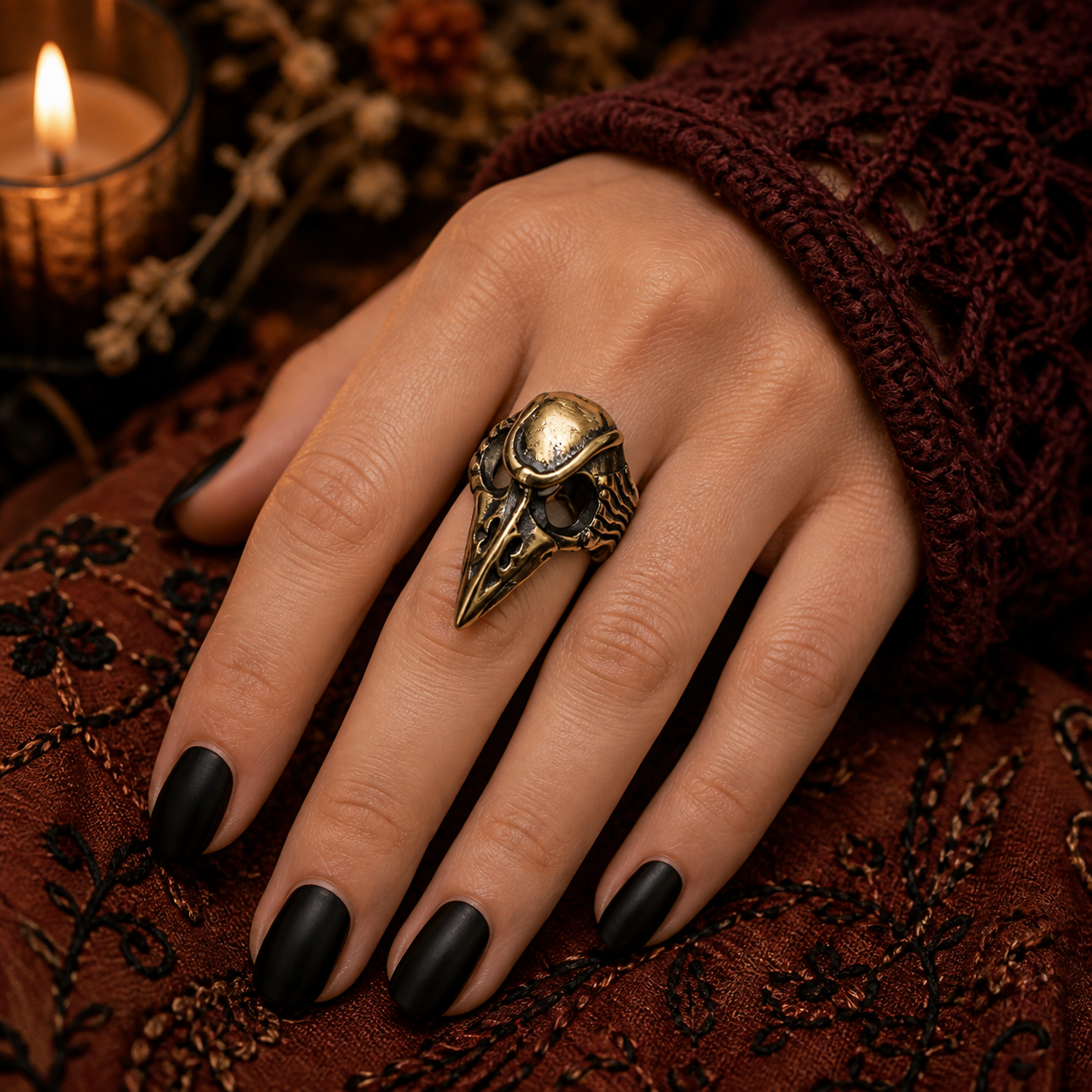 【Halloween Decorations】Crow Skull 3D Ring