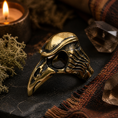 【Halloween Decorations】Crow Skull 3D Ring