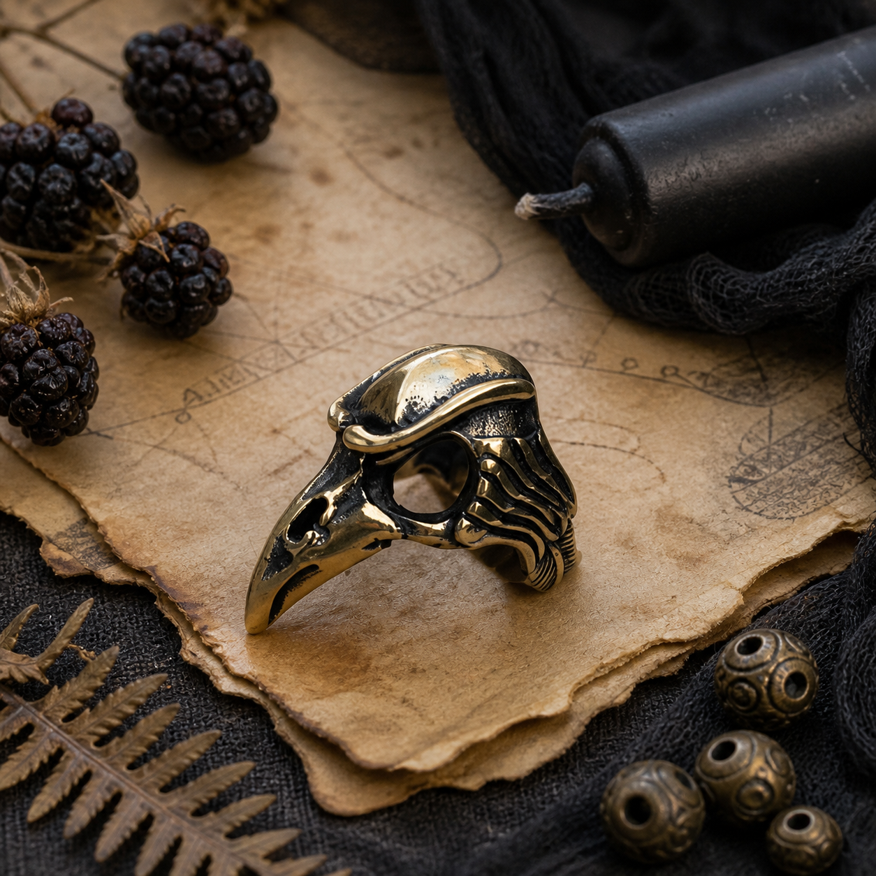 【Halloween Decorations】Crow Skull 3D Ring