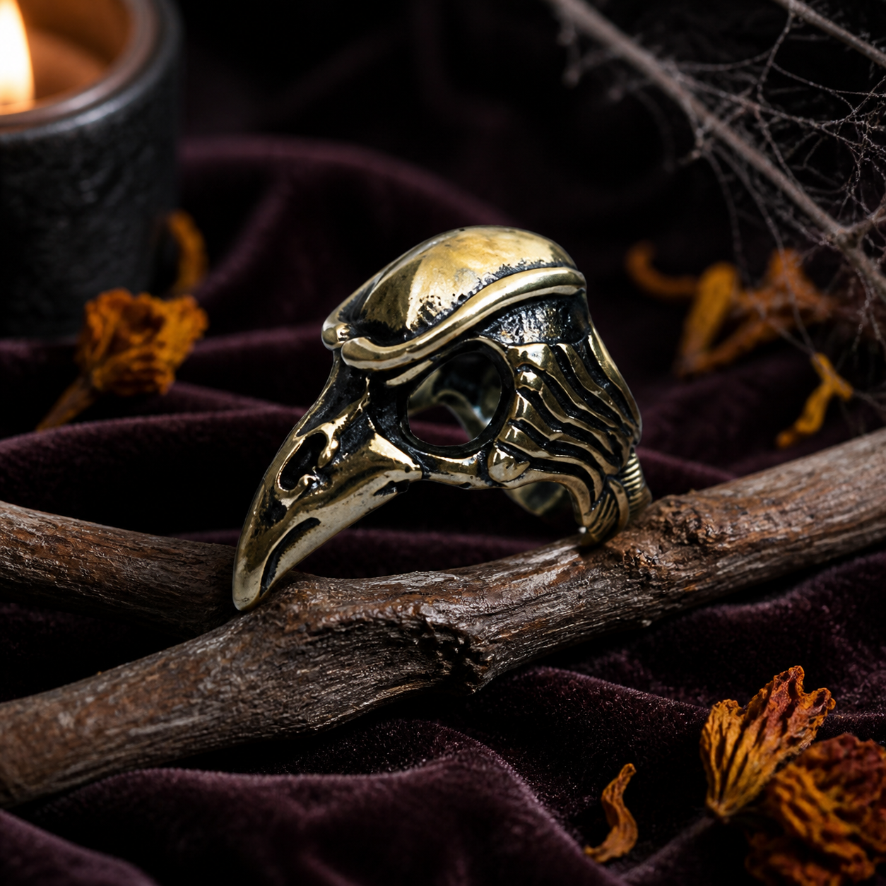 【Halloween Decorations】Crow Skull 3D Ring