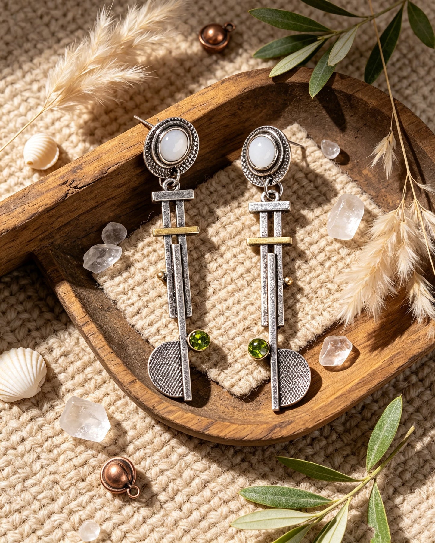Moonstone Pearl Earrings