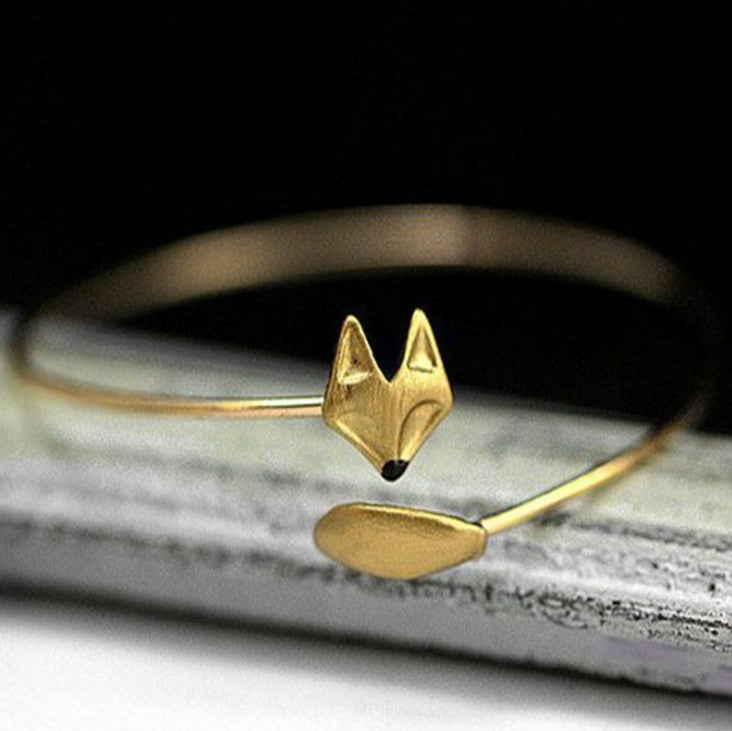 Embossed Open Fox Bracelet