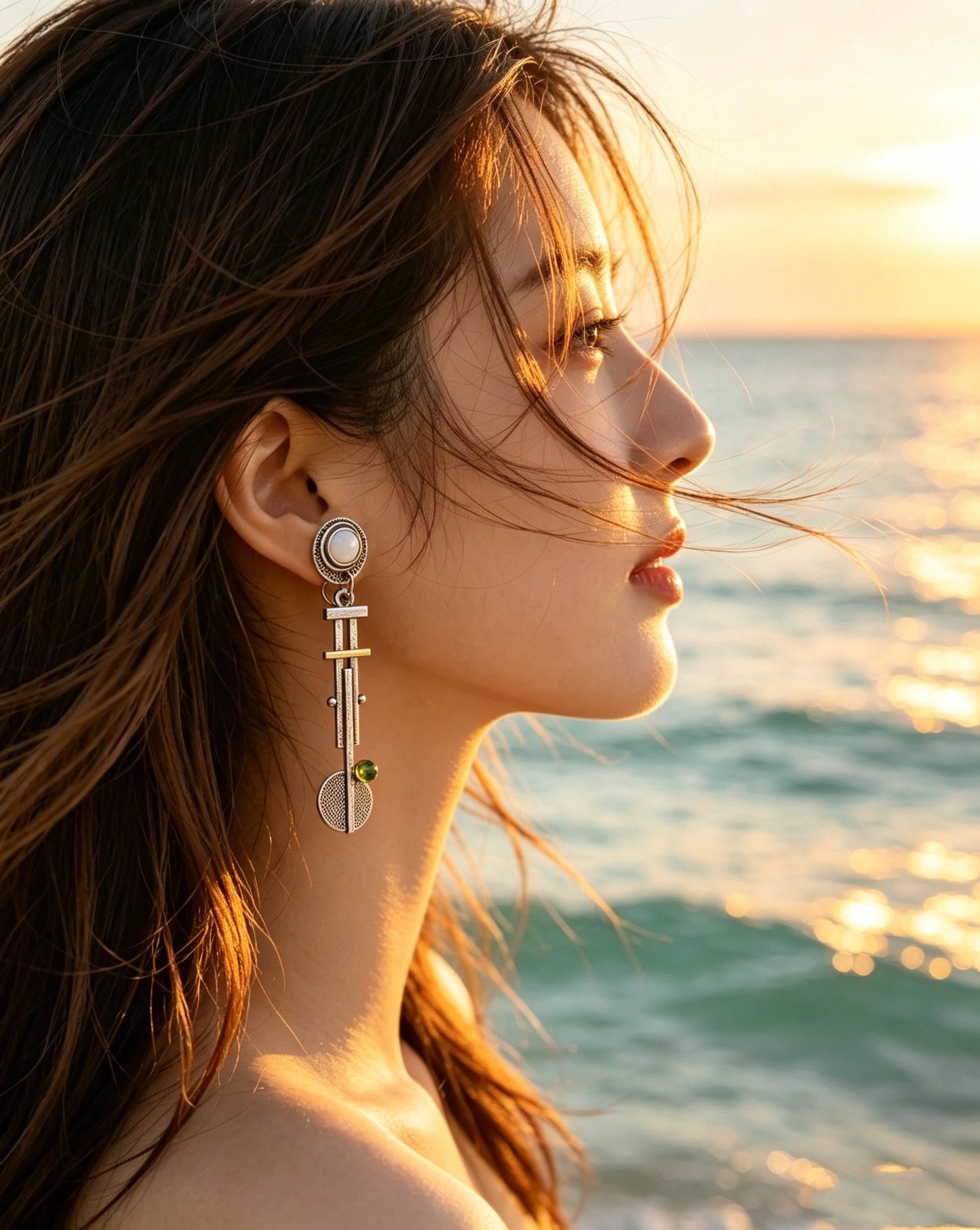 Moonstone Pearl Earrings