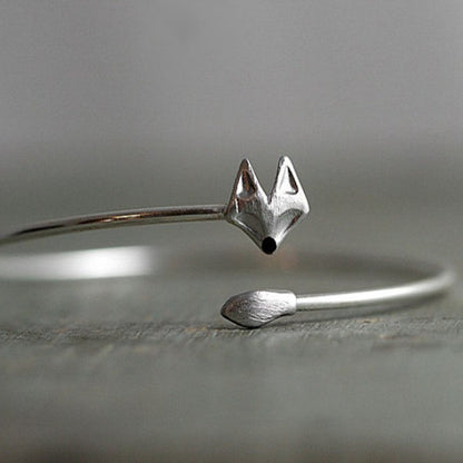 Embossed Open Fox Bracelet