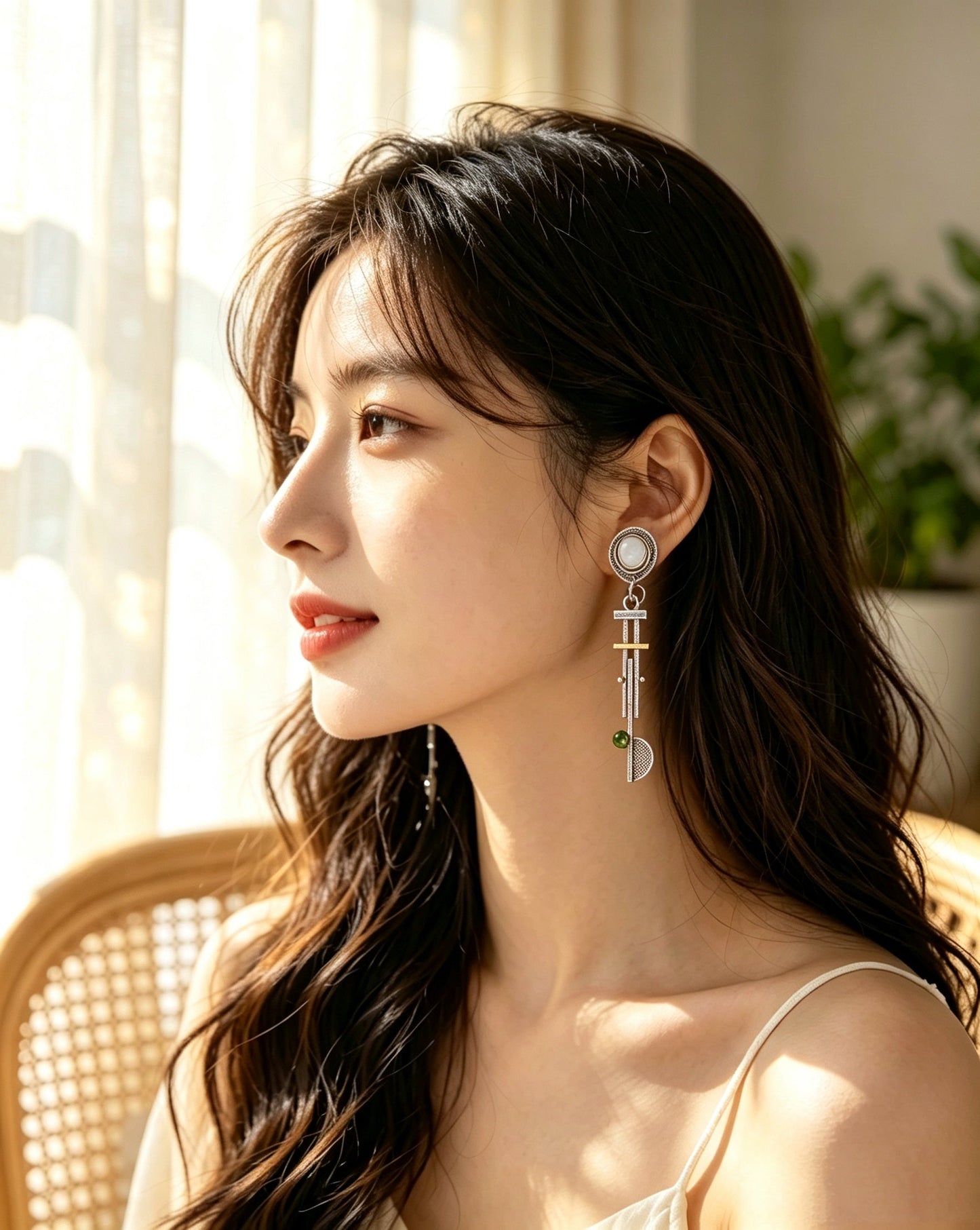 Moonstone Pearl Earrings