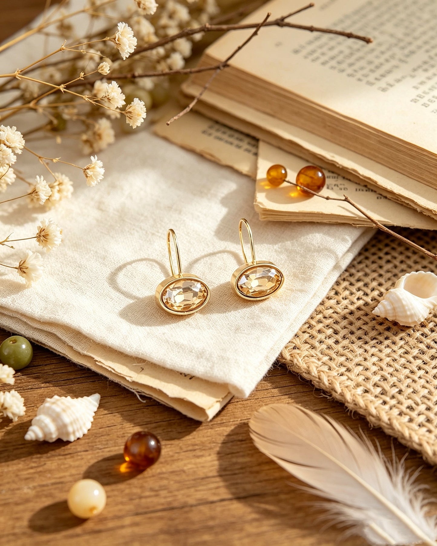 Oval-shaped Gemstone Stud Earrings