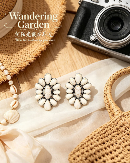 Geometric Floral Exaggerated Earrings