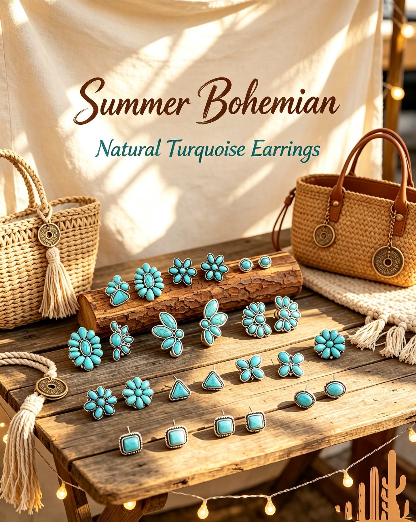 Bohemian Turquoise Earring 12-Piece Set