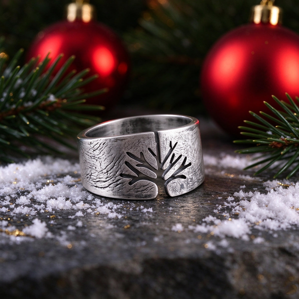Titanium Steel Life Tree Ring