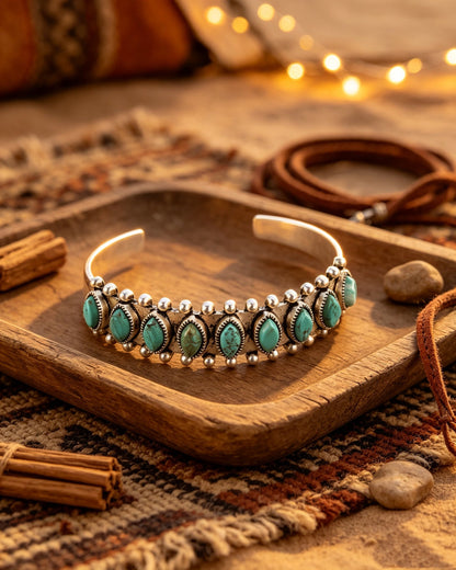 Bohemian Turquoise Open Bracelet