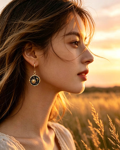 Sun and Moon Earrings Pendant