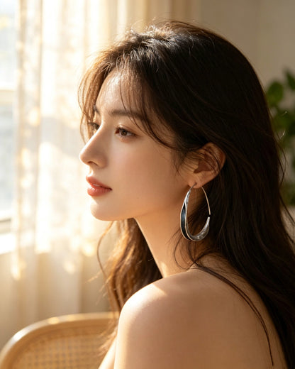 Simple Large Round Earrings