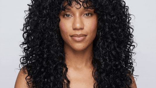 Chiesma Blend Human Hair Curly Wig with Big Bangs – Effortless Shaggy Waves
