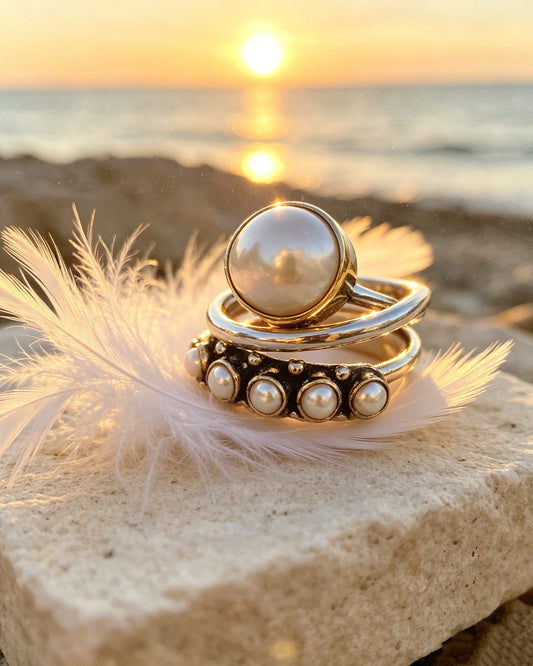 New Large Pearl Open Ring